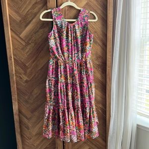 J. Crew Petite tiered midi dress in micro meadow print